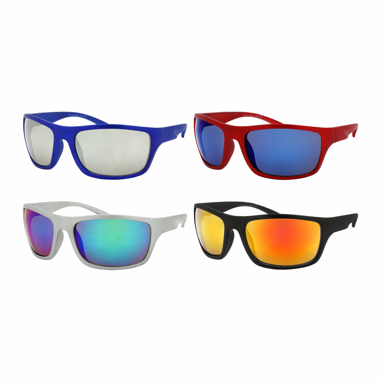Assorted Colors Polycarbonate Sport Wrap Sunglasses Men Bulk (Pack of –  Milano Distribution