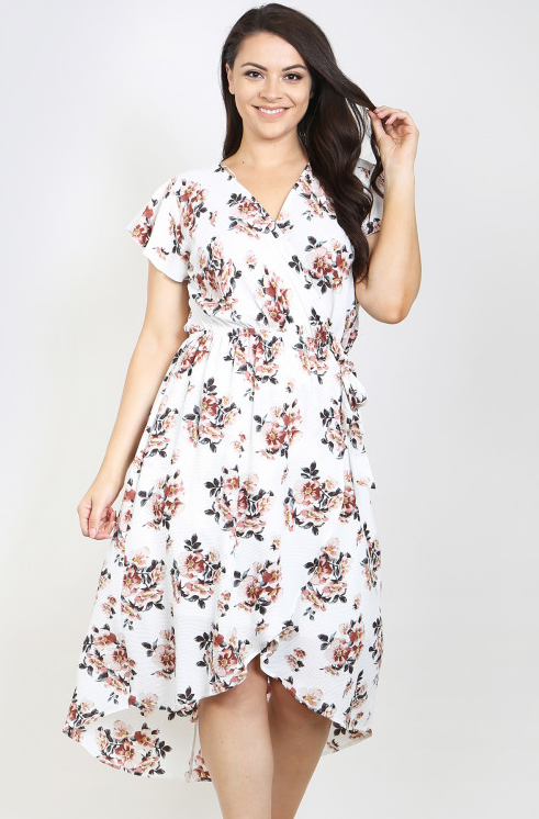 Ivory Mauve Plus Size Dress