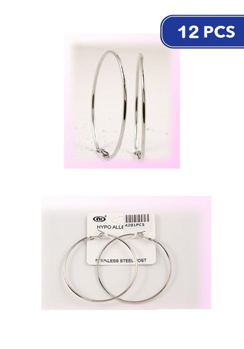 Fashion Round Hoop Earring  - S (Dozen per Pack)