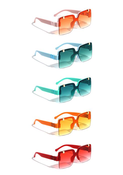 Rimless Flip Up Color Butterfly Shield Fashion Sunglasses  (Dozen per Pack)