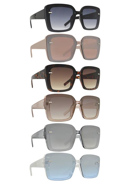 Designer Square Rimless Sunglasses  (Dozen per Pack)