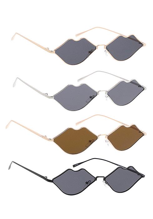 Stylish Lips Shaded Sunglasses  (Dozen per Pack)