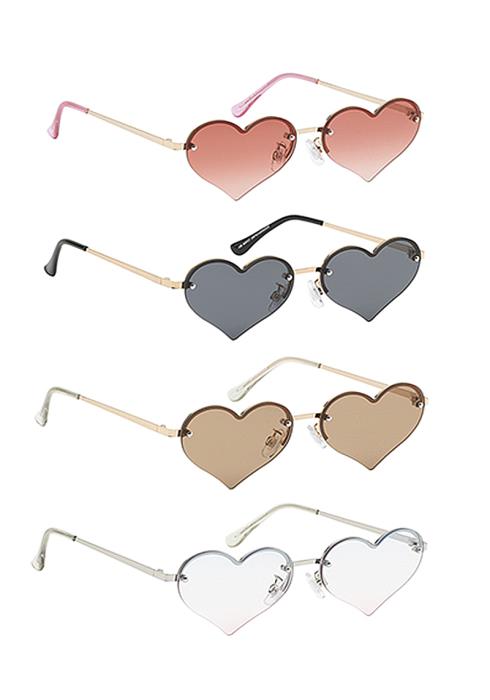 Chic Fashion Heart Sunglasses  (Dozen per Pack)