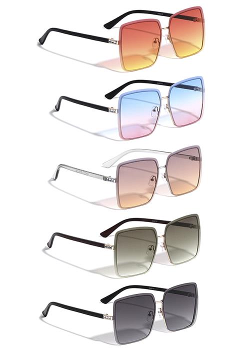 Rimless Square Frost Edge Sunglasses  (Dozen per Pack)