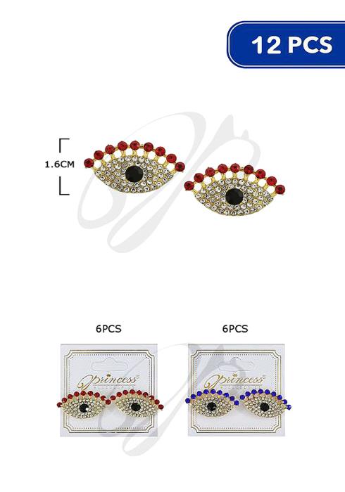 Rhinestone Eyelash Design Earring   (Dozen per Pack)