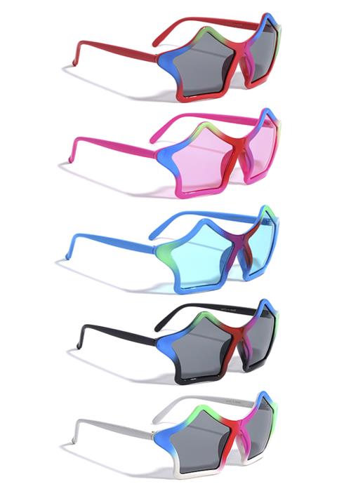 Stylish Rock Star Mix Sunglasses  (Dozen per Pack)