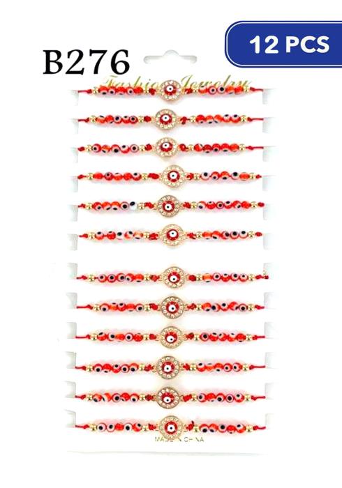 Fashion Evil Eye Thread Bracelet  - Rd (Dozen per Pack)