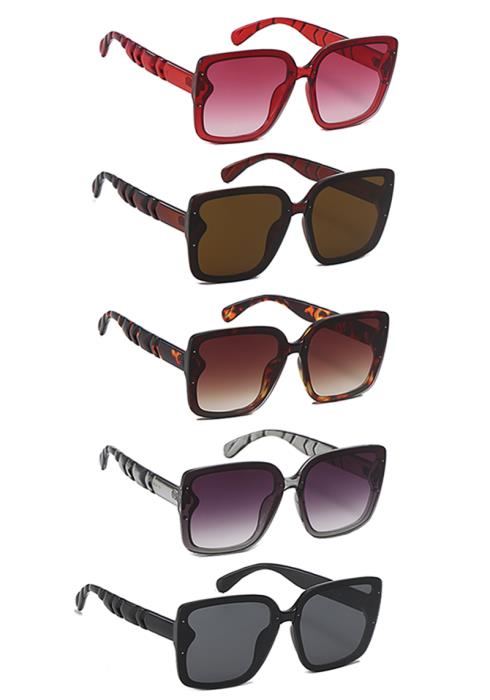 Fashion Square Side Design Sunglasses  (Dozen per Pack)