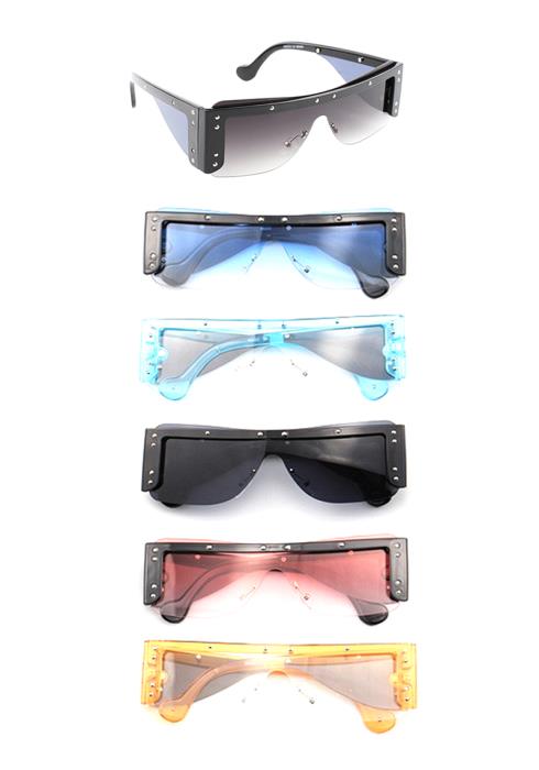 Modern Shield Trend Sunglasses  (Dozen per Pack)