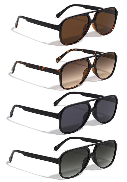 Flat Top Modern Aviator Sunglasses  (Dozen per Pack)