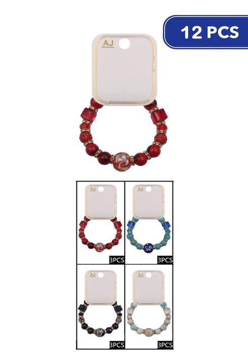 Fashion Bead Stretch Bracelet   (Dozen per Pack)