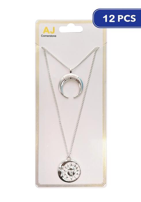 Fashion Sun And Moon Pendant Necklace  - S (Dozen per Pack)