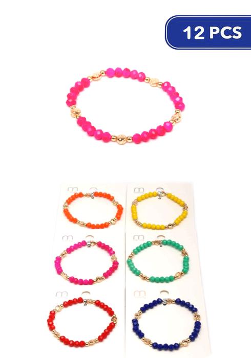 Fashion Crystal Cut Bead Bracelet   (Dozen per Pack)