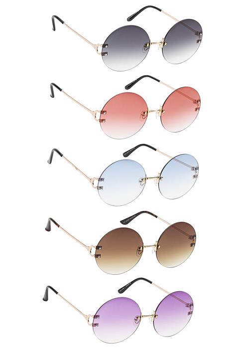 Plain Round Sunglasses  (Dozen per Pack)