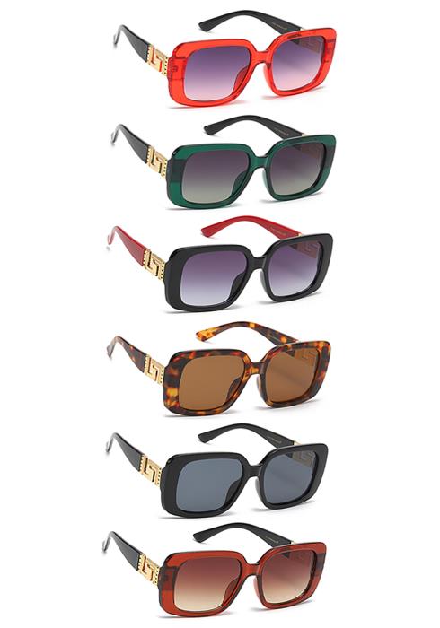 Chic Metal Temple Square Chic Sunglasses  (Dozen per Pack)