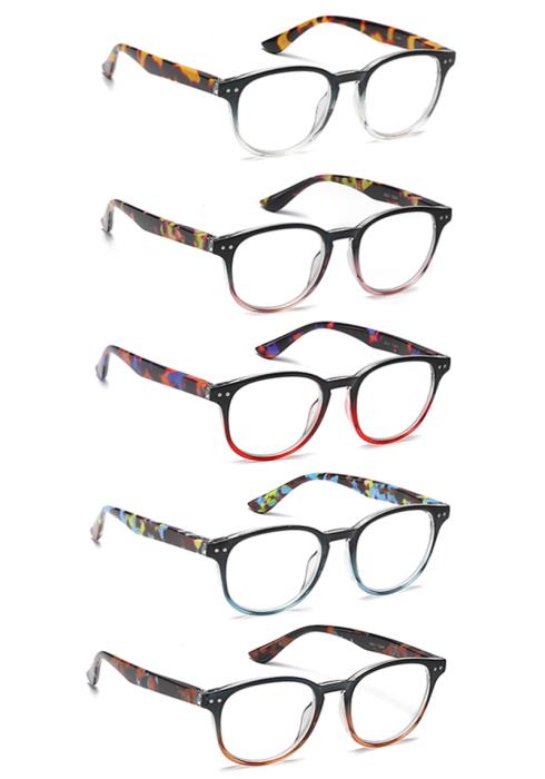 Fashion Frame Print Design Clear Glasses  (Dozen per Pack)