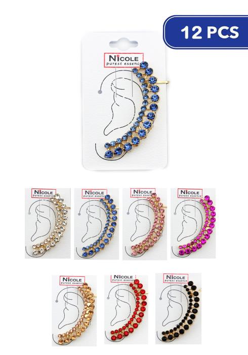 Fashion Rhinestone Ear Cuff  - A (Dozen per Pack)