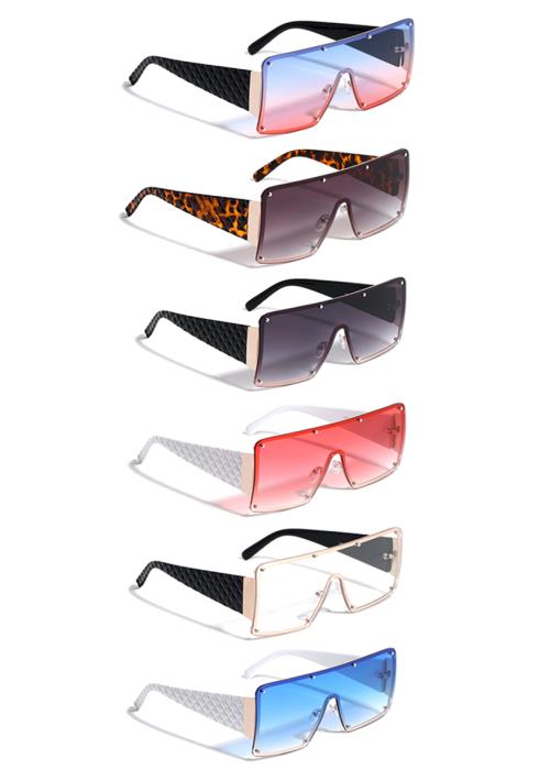 Flat Top Rimless Oversized Rectangle Sunglasses  (Dozen per Pack)