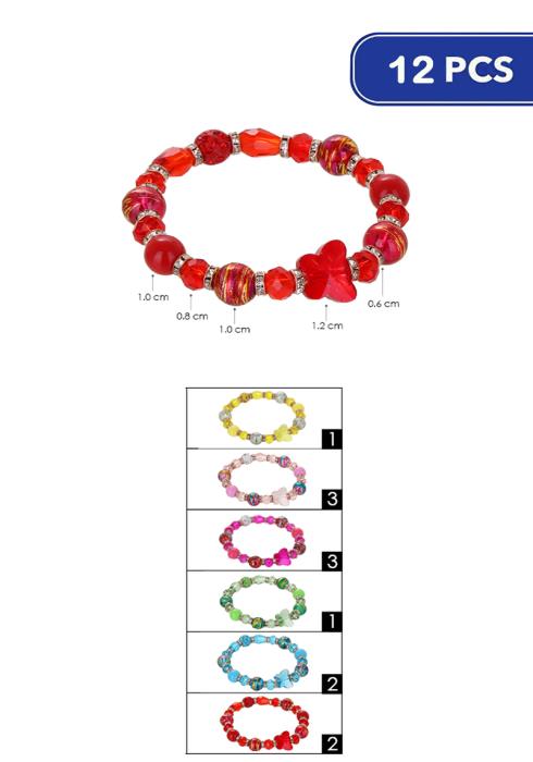 Fashion Butterfly Stretch Bracelet   (Dozen per Pack)