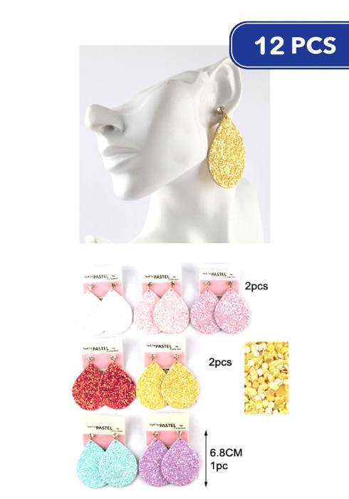 Fashion Sequin Teardrop Dangle Earring   (Dozen per Pack)