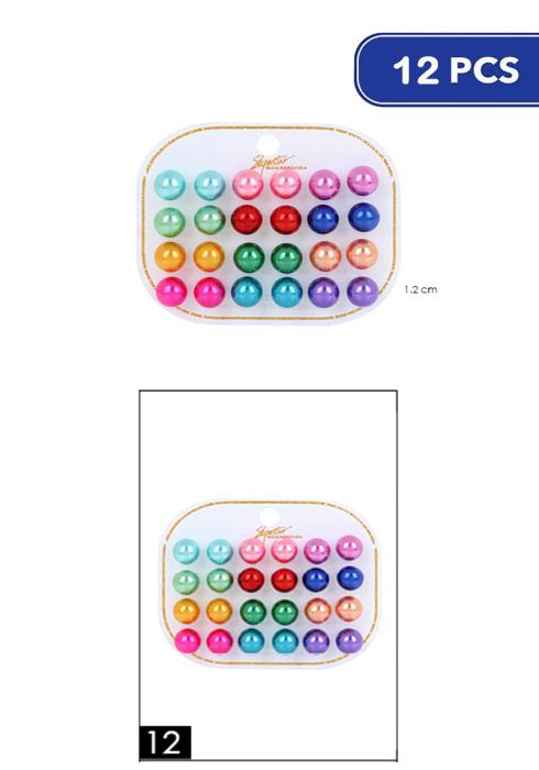 Fashion Ball Stud Earring 12 Pair Set  - Rg (Dozen per Pack)