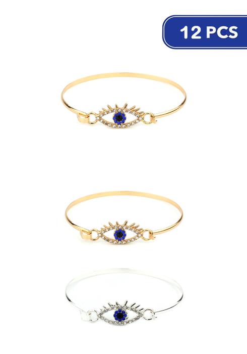 Fashion Evil Eye Metal Bracelet   (Dozen per Pack)