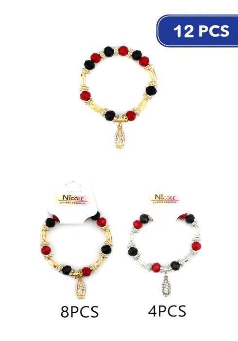 Fashion Bead Religion Bead Bracelet   (Dozen per Pack)