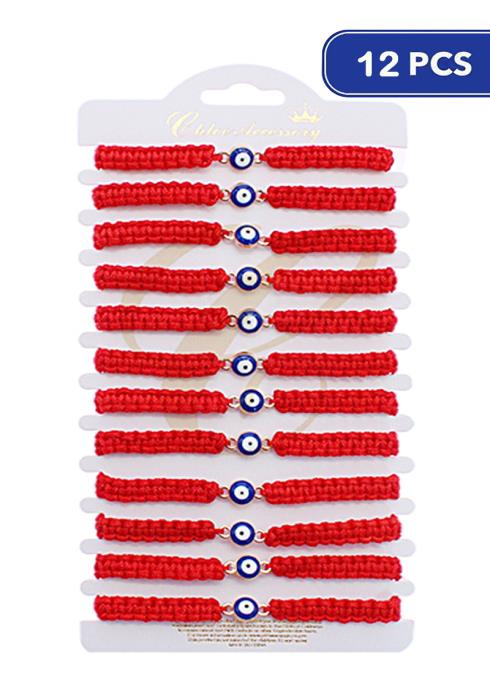 Fashion Evil Eye Thread Bracelet   (Dozen per Pack)