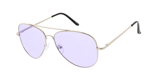 Unisex Large Metal Aviator Spring Temples w/ Color Lens (Pack of Dozen)