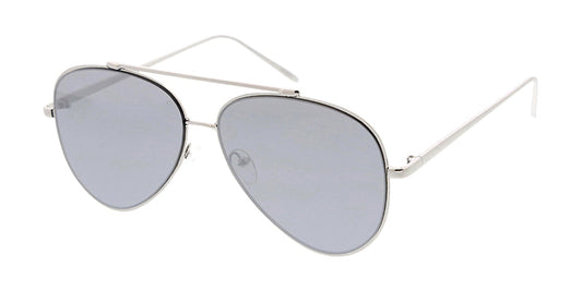 Unisex Metal Large Aviator Flat Frame w/ Spectrum Color Mirror (Pack of Dozen)