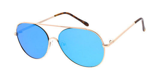 4044REV Unisex Metal Large Aviator Frame w/ Color Spectrum Mirror Lens