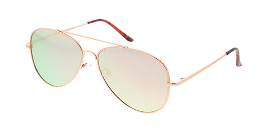 4081PNK/REV Women's Large Metal Aviator w/ Pink Spectrum Color Mirror Lens (Single Color)