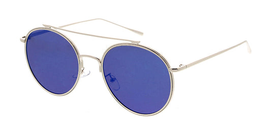 Unisex Metal Small Round Aviator w/ Color Mirror Lens (Pack of Dozen)