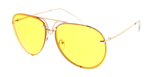 4166COL Unisex Retro Metal Aviator w/ Color Lens