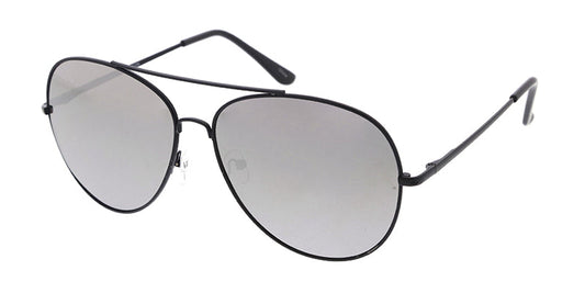 4168MIR/MH Unisex Metal Oversized Aviator w/ Silver Mirror Lens