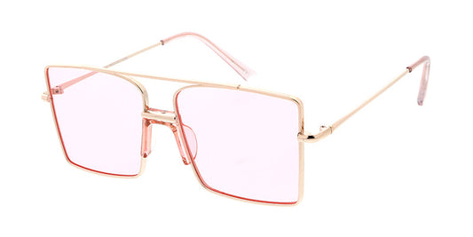 Unisex Metal Large Vintage Inspired Square Aviator Frame (Pack of Dozen)