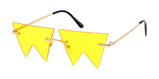 4959 Unisex Metal Small Zig Zag Rimless Novelty Frame