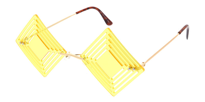 4995 Unisex Metal Medium Diamond Cut Out Rimless Novelty Frame