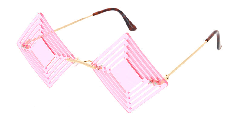 4995 Unisex Metal Medium Diamond Cut Out Rimless Novelty Frame