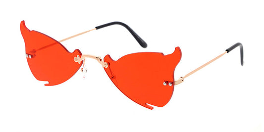 5003 Unisex Metal Medium Devil's Horn Rimless Novelty Frame