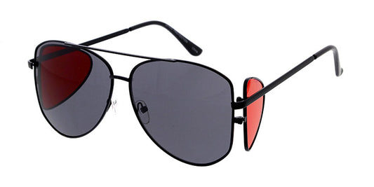 Unisex Metal Large Aviator Frame w/ Color Side Shield Window (Pack of Dozen)