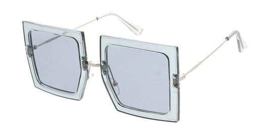 Women's Plastic Large Square Crystal Monochromatic Frame