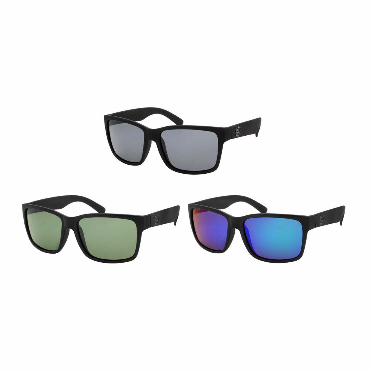 Assorted Colors Polycarbonate Polarized Square Sunglasses Men   (Pack of Dozen)