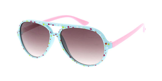 Kids' Plastic Aviator w/ Polka Dot Print (Pack of Dozen)