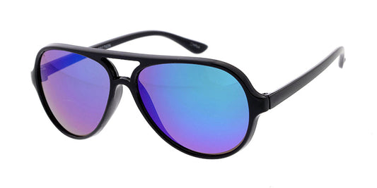 Kids' Plastic Aviator Frame w/ Color Mirror Lens (Pack of Dozen)