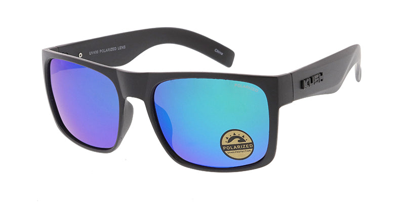 KUSH Plastic Large Flat Top Frame w/ Polarized Color Mirror Lens (Pack of Dozen)