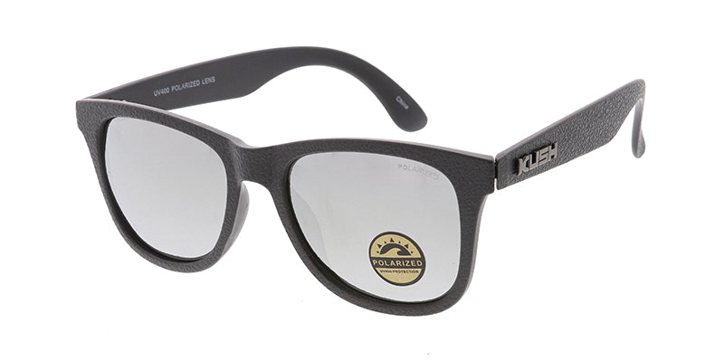 KU-POL006RV KUSH Plastic Medium WF Leather Grain Texturized Frame w/ Polarized Color Mirror Lens