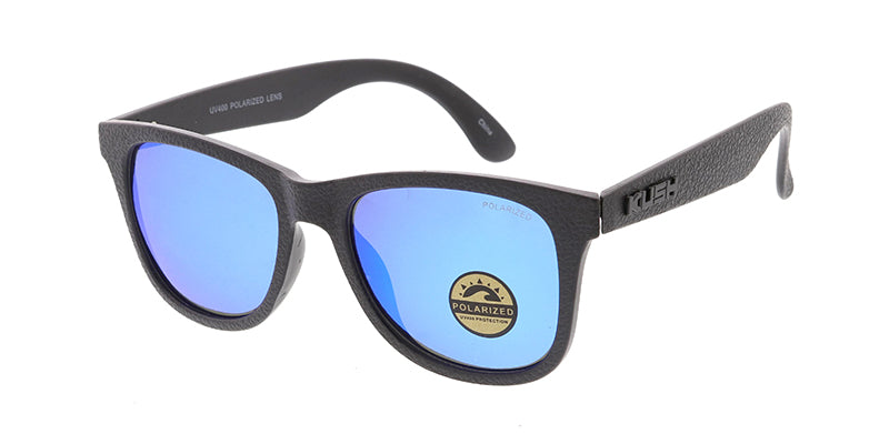 KU-POL006RV KUSH Plastic Medium WF Leather Grain Texturized Frame w/ Polarized Color Mirror Lens