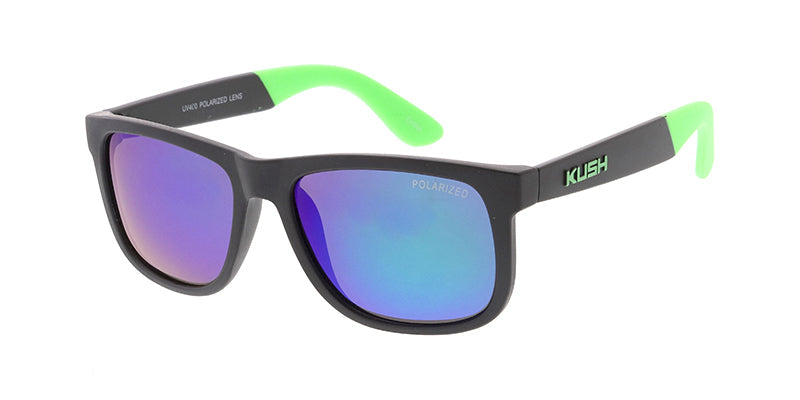 KU-POL009RV KUSH Plastic Medium Rectangular Frame w/ Polarized Color Mirror Lens