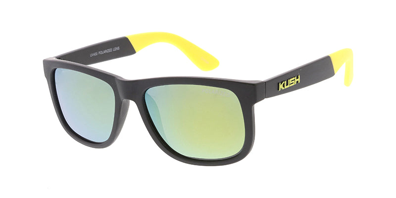 KU-POL009RV KUSH Plastic Medium Rectangular Frame w/ Polarized Color Mirror Lens